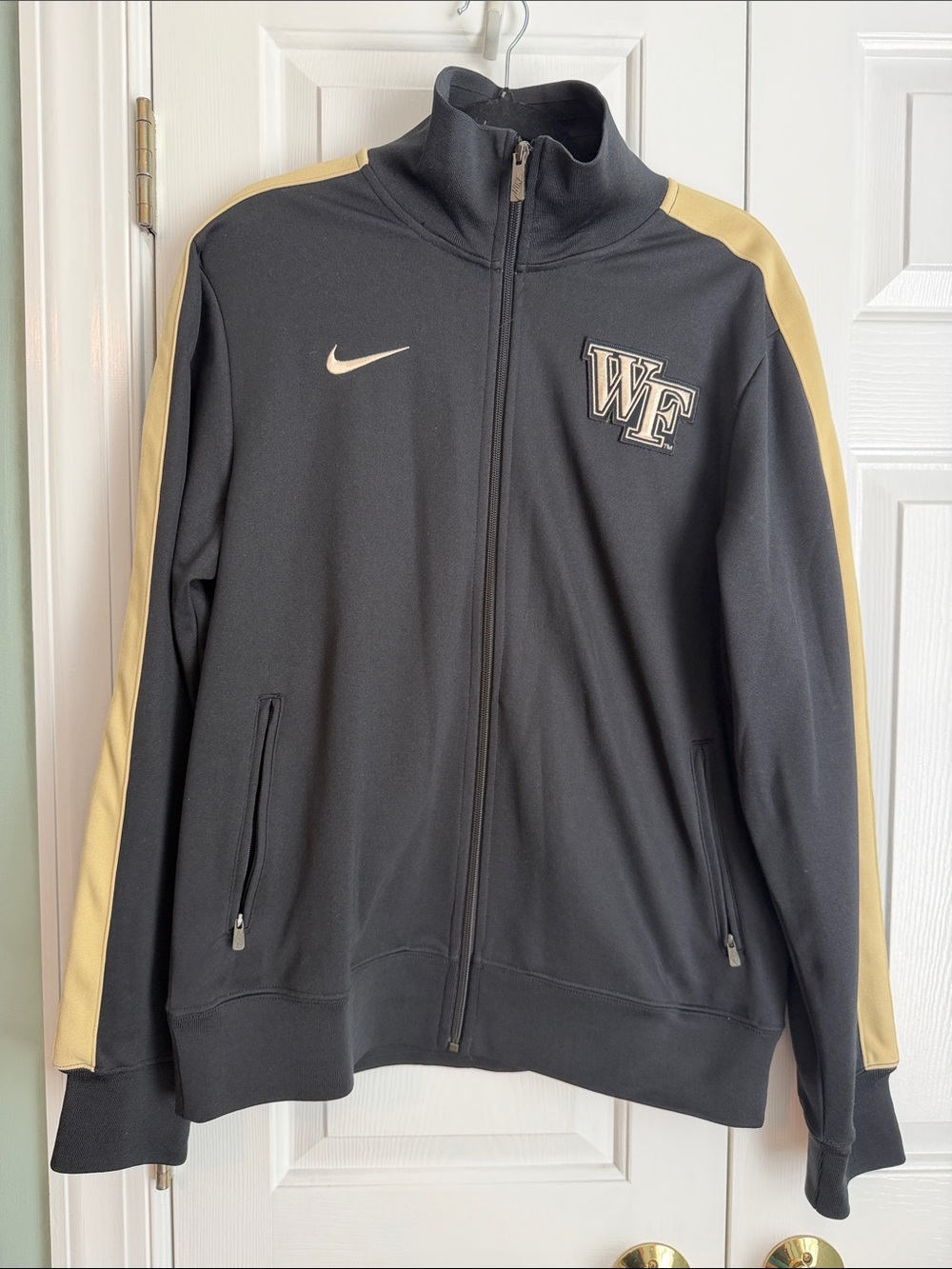 Nike Black & Gold Medium-weight Full-Zip Track Jacket with WF Logo